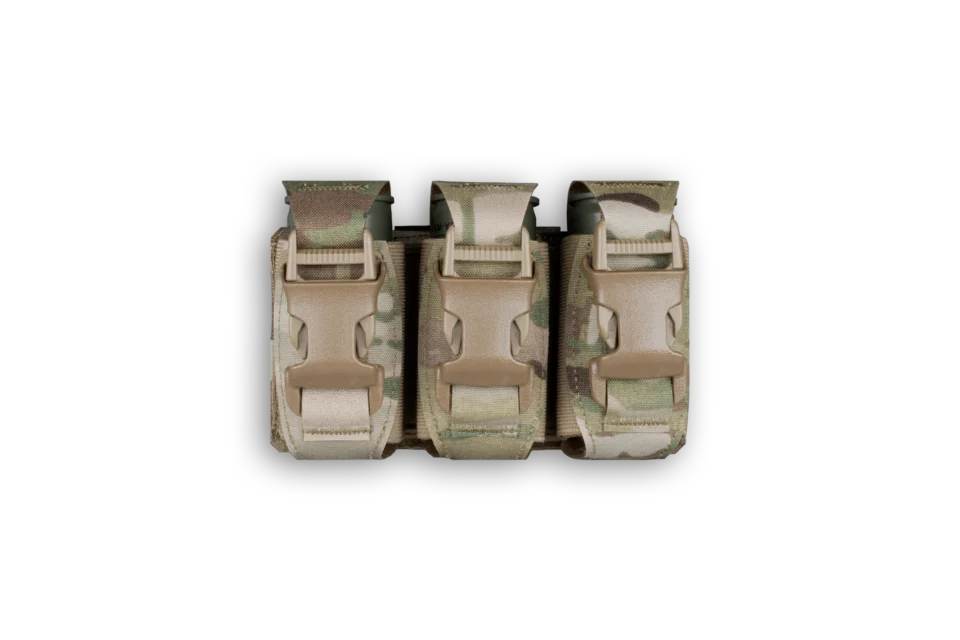 Warrior Assault Systems Triple 40mm Flash Bang Pouch - MultiCam - Front