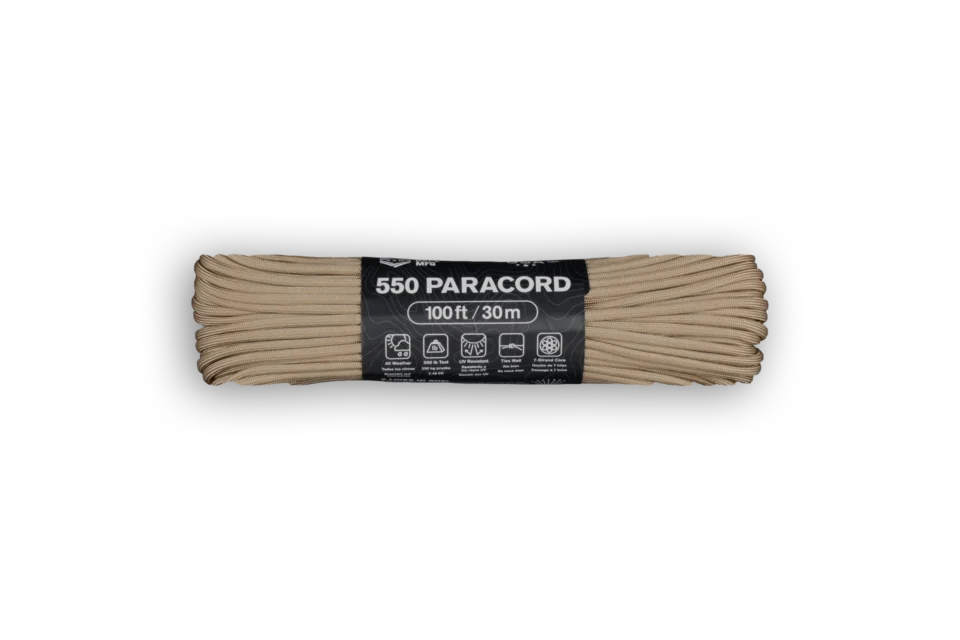 Atwood Rope 550 Paracord - Tan - 100 Feet - Front