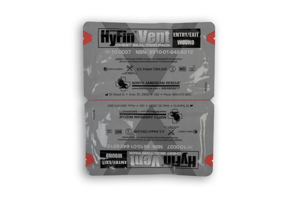 North American Rescue HyFin Vent Chest Seal Twin Pack - Front