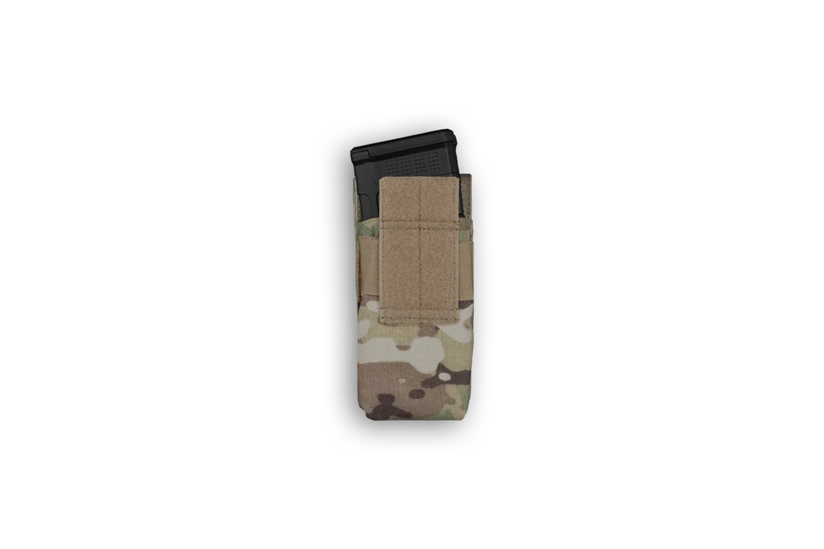 Warrior Assault Systems Single Covered 556 Pouch - MultiCam - Opened