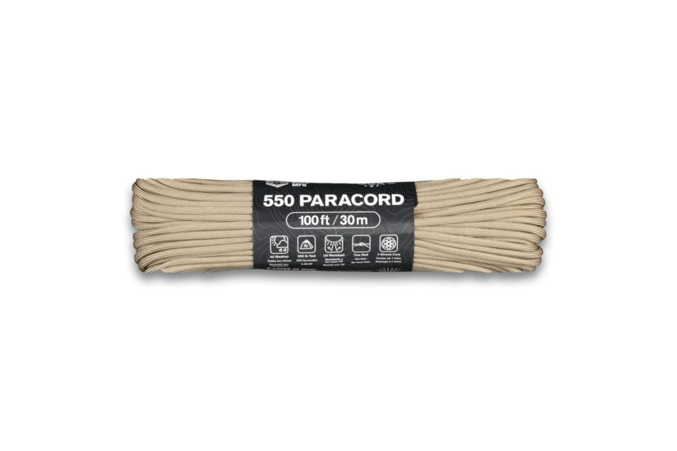 Atwood Rope 550 Paracord - Tan - 100 Feet - Front